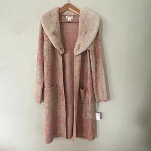 Happily Grey Long Sleeve Women Cardigan Faux Fur Soft Size XL NWT Winter Warm